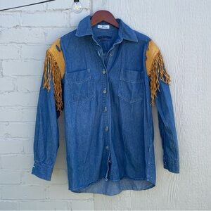 VINTAGE Jean & Fringe Shirt
